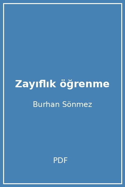 Zayıflık öğrenme