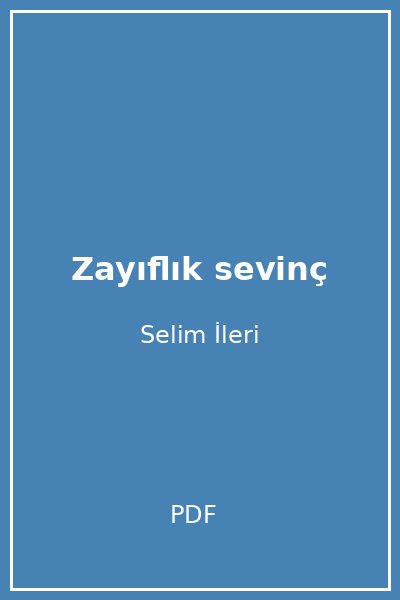 Zayıflık sevinç