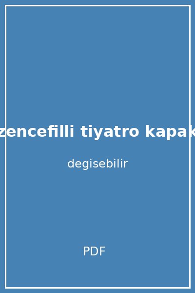 zencefilli tiyatro kapak